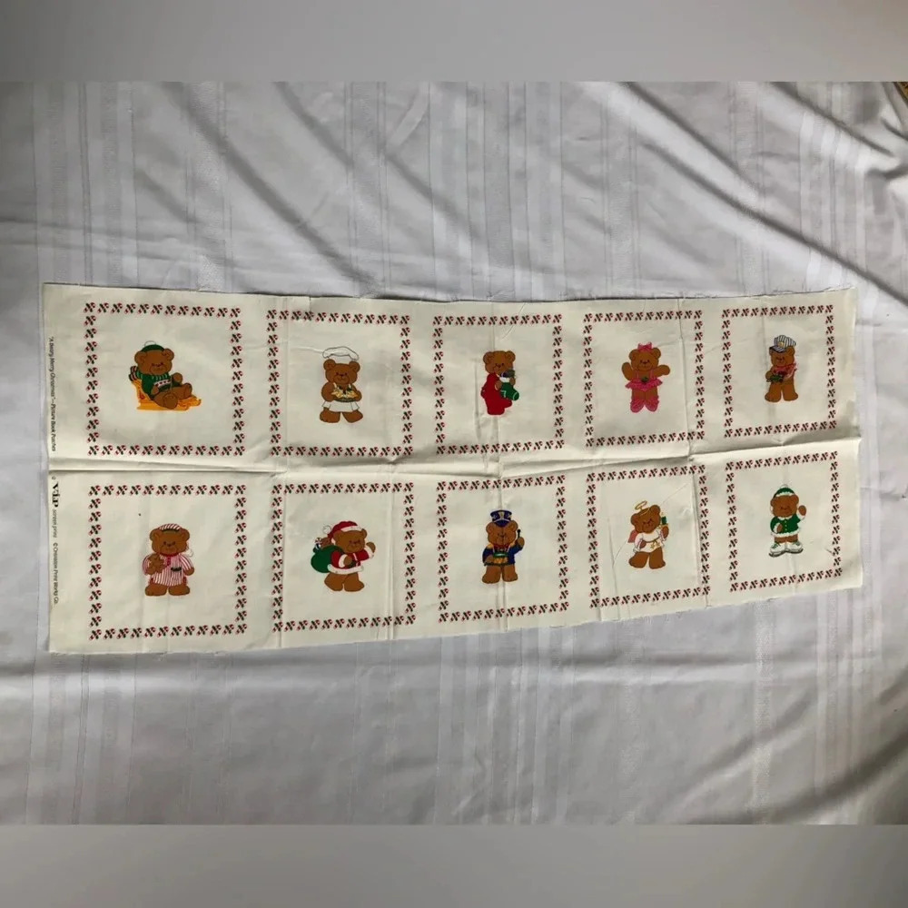 Vtg Cranston Print Works Teddy Bear Book Cut and Sew